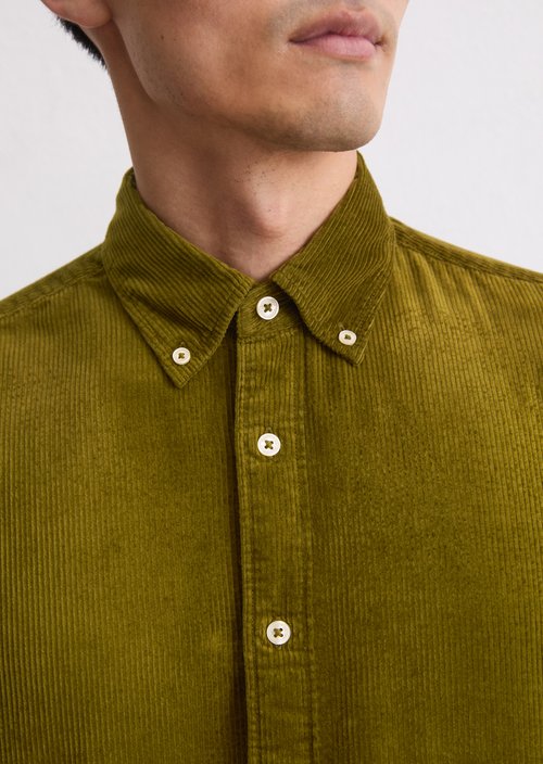 Corduroy shirt regular — Green Mustard