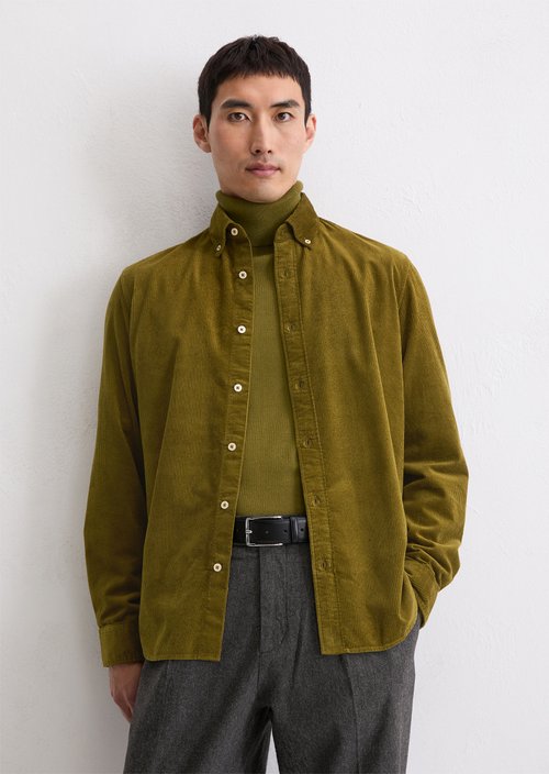 Corduroy shirt regular — Green Mustard