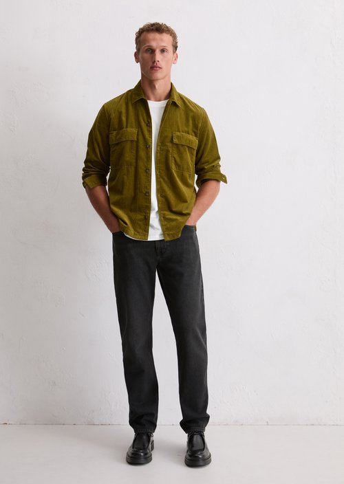 Corduroy shirt regular — Green Mustard