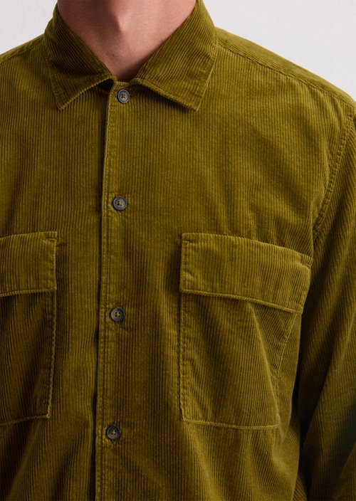 Corduroy shirt regular — Green Mustard