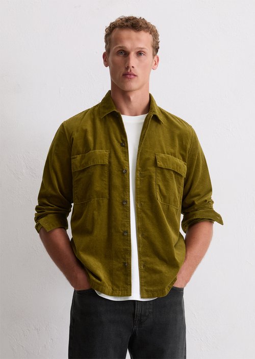 Corduroy shirt regular — Green Mustard