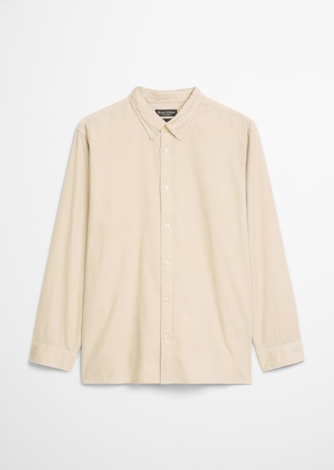 Marc O'polo Uomo Grey Silk Camicia In Velluto A Coste Regular