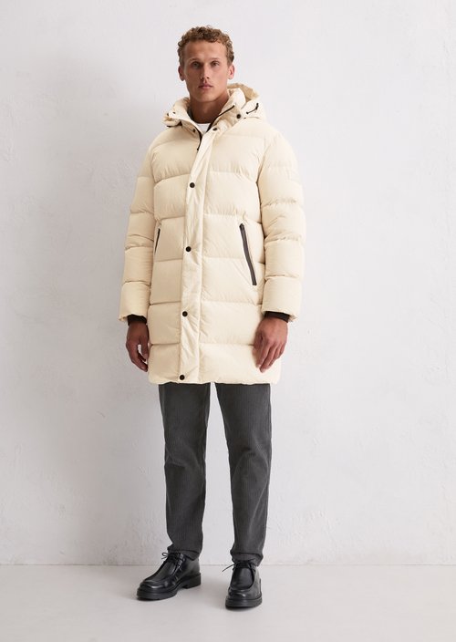 Regular long down jacket — Grey Silk