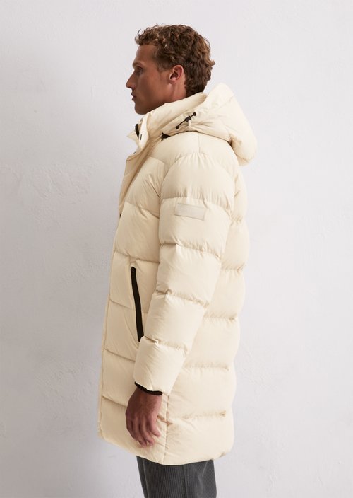 Regular long down jacket — Grey Silk