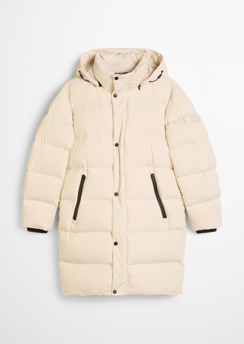 Regular long down jacket — Grey Silk