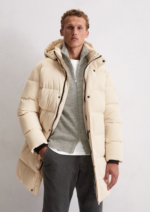 Regular long down jacket — Grey Silk