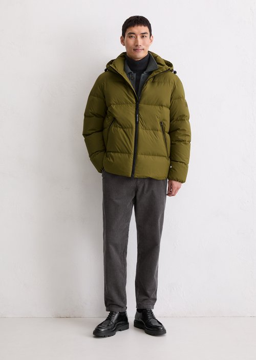 Regular puffer down jacket — Green Mustard