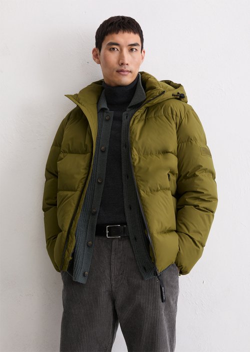 Regular puffer down jacket — Green Mustard
