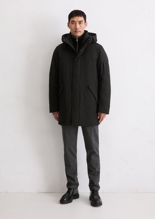Regular hooded parka — Black