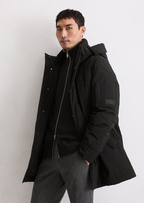 Regular hooded parka — Black