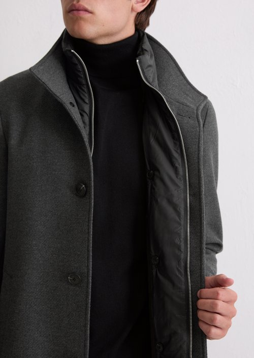 Wool coat — Dark Grey Melange