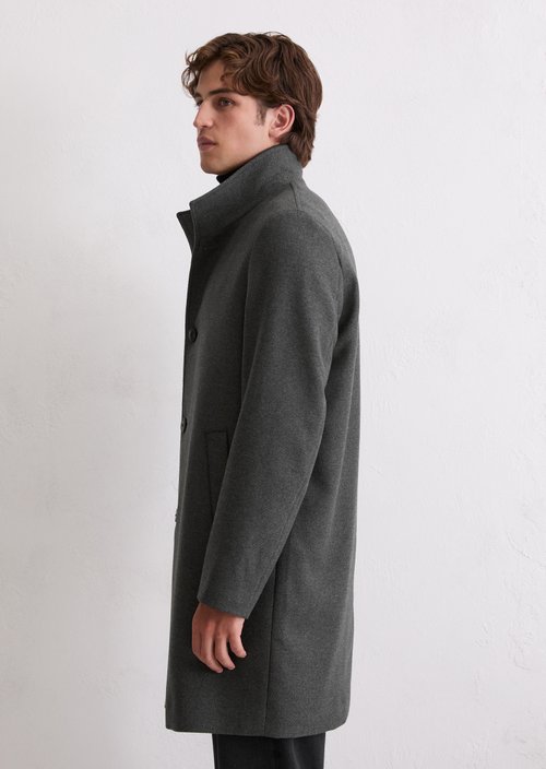 Wool coat — Dark Grey Melange
