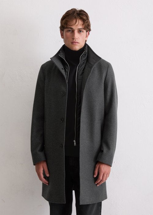 Wool coat — Dark Grey Melange