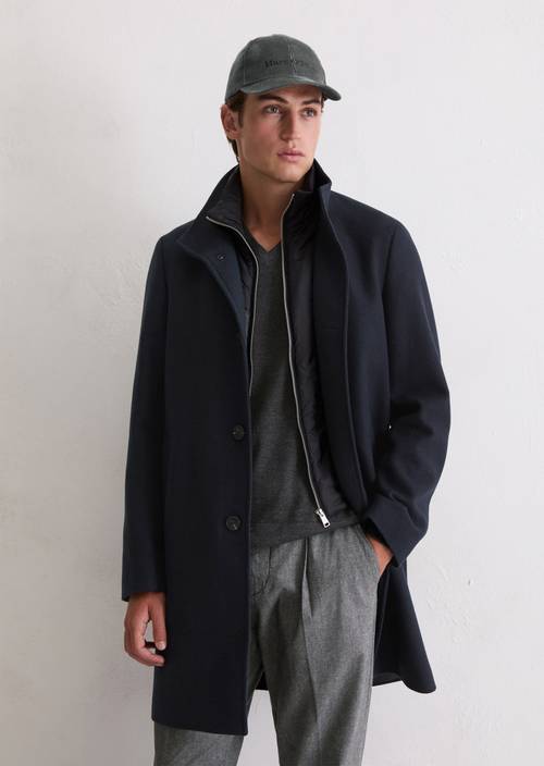 Wool coat Dark Navy in front view