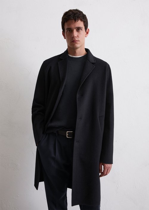 Travel Collection wool coat — Deep Night Blue