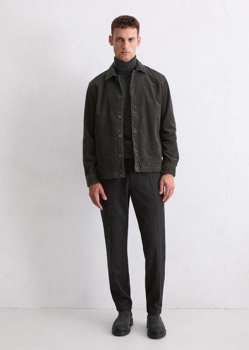 Corduroy overshirt — Broken Graphite