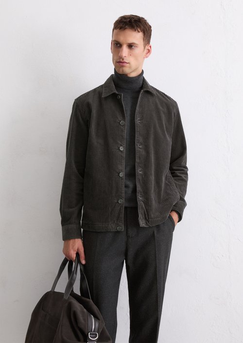 Corduroy overshirt — Broken Graphite