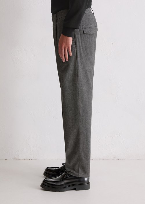 Pants model Belsbo pleats relaxed — Medium Grey