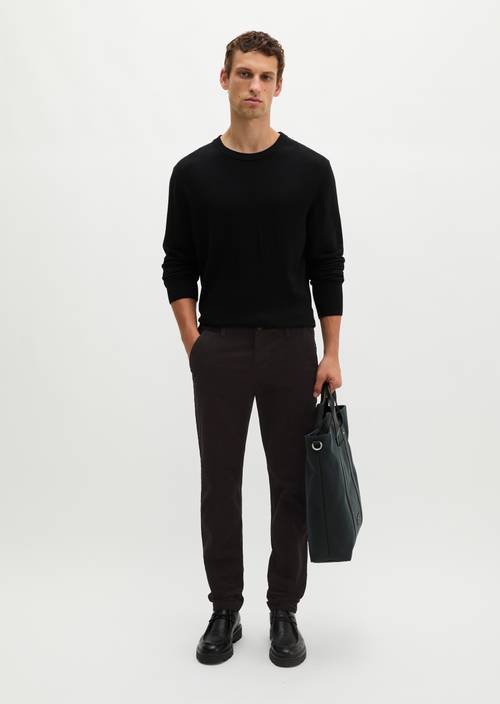 Corduroy Pants, Stig Jogger Style Black in front view