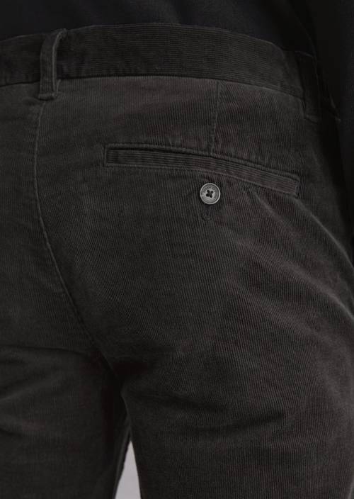Corduroy Pants, Stig Jogger Style Broken Graphite in detail view