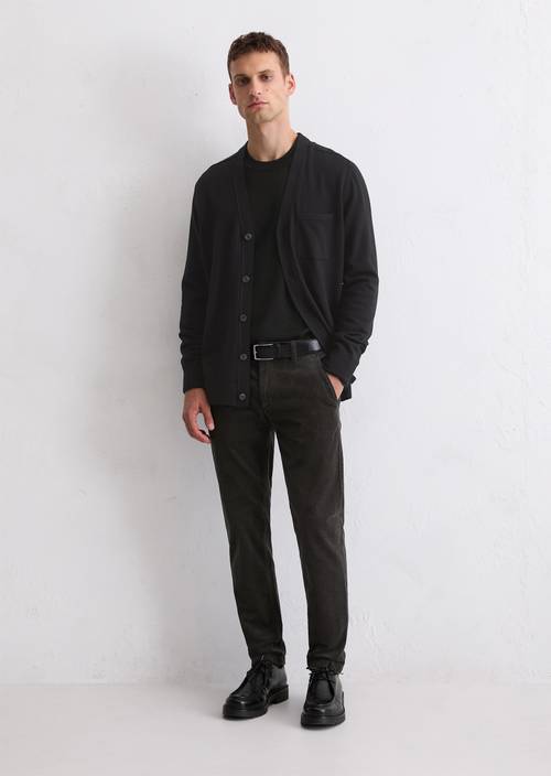 Corduroy Pants, Stig Jogger Style Broken Graphite in front view