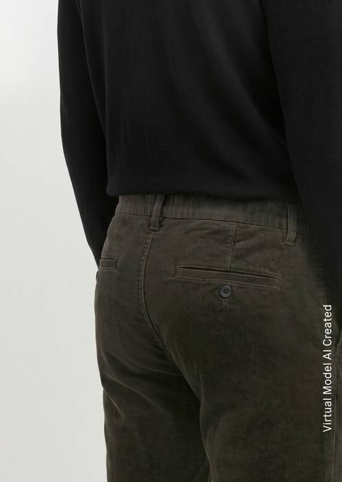 Corduroy Pants, Stig Jogger Style Charcoal in detail view