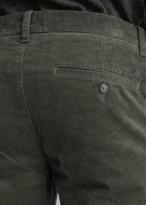 Cordbroek, model Stig, in jogger-stijl Mangrove in detailaanzicht