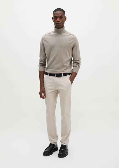 Cordbroek, model Stig, in jogger-stijl Linen Beige in vooraanzicht