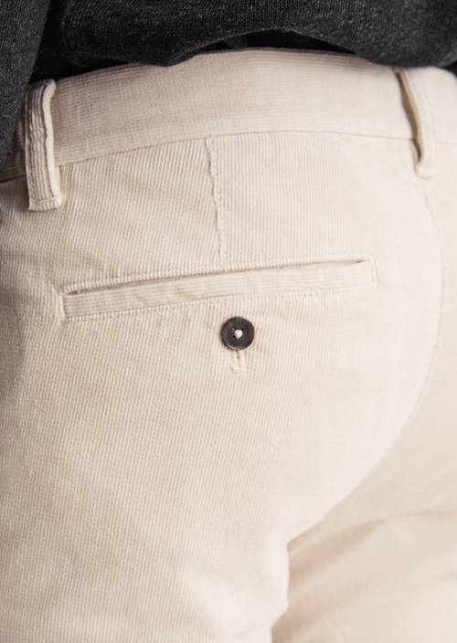 Cordbroek, model Stig, in jogger-stijl Grey Silk in detailaanzicht
