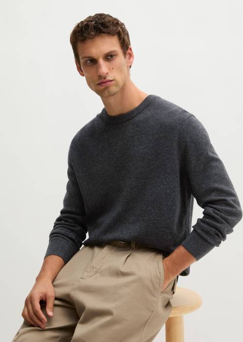 Pull-over regular Dark Grey Melange en vue de face