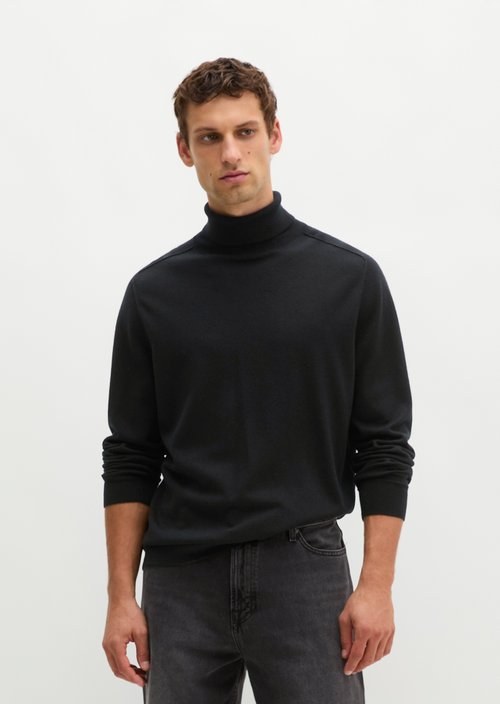 Regular turtleneck sweater — Black
