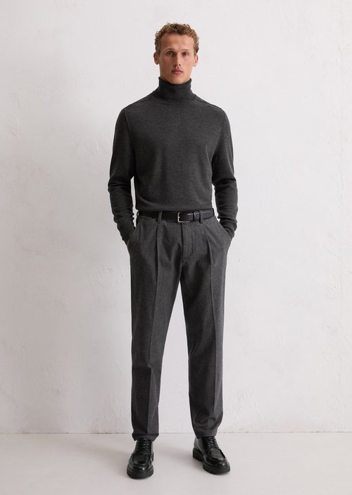Regular turtleneck sweater — Dark Grey Melange