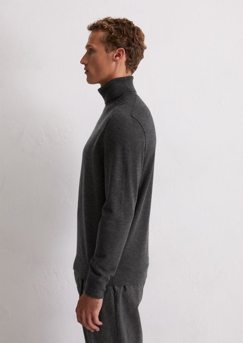 Regular turtleneck sweater — Dark Grey Melange