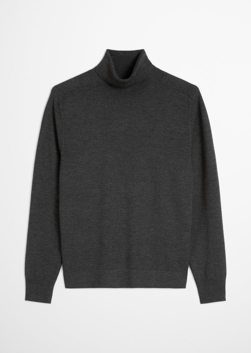 Regular turtleneck sweater — Dark Grey Melange