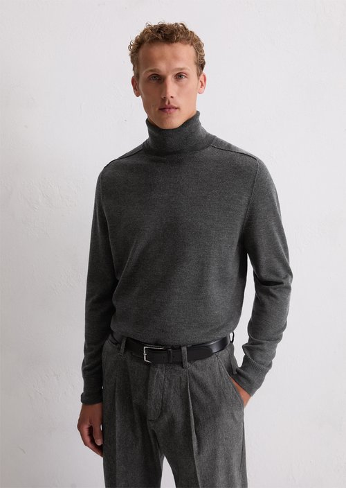Regular turtleneck sweater — Dark Grey Melange