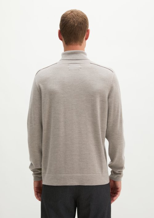 Regular turtleneck sweater — Dark Beige Melange