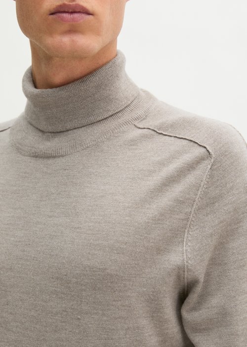 Regular turtleneck sweater — Dark Beige Melange