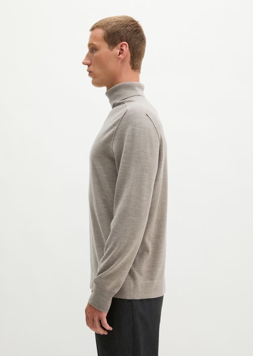 Regular turtleneck sweater — Dark Beige Melange