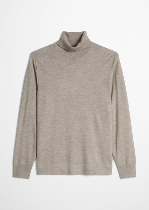Regular turtleneck sweater — Dark Beige Melange