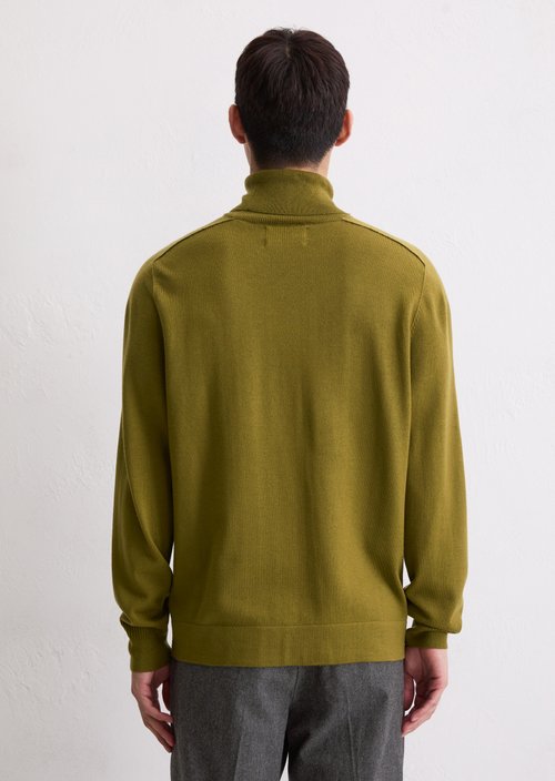 Regular turtleneck sweater — Green Mustard