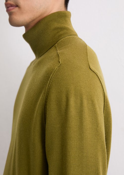 Regular turtleneck sweater — Green Mustard