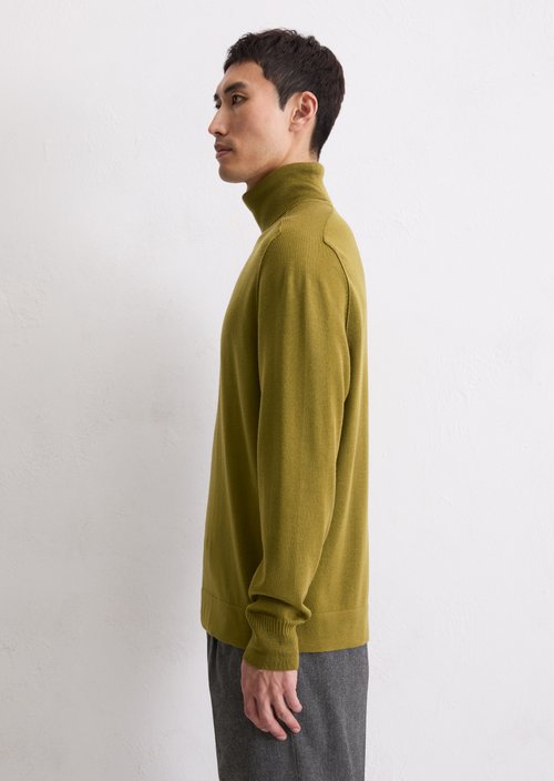 Regular turtleneck sweater — Green Mustard