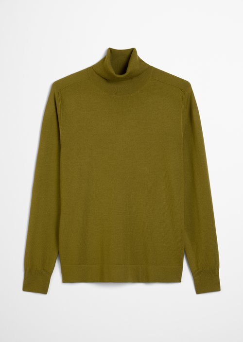Regular turtleneck sweater — Green Mustard
