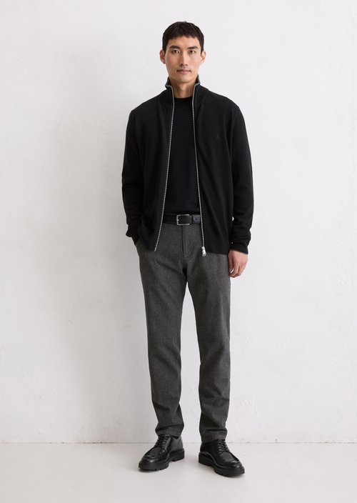 Zipper cardigan regular — Black