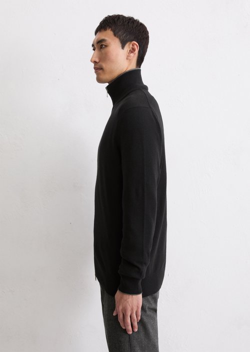 Zipper cardigan regular — Black