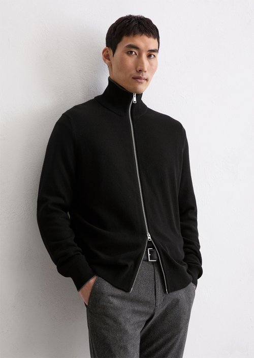 Zipper cardigan regular — Black