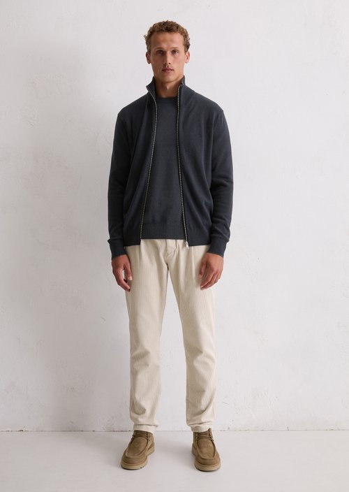 Zipper cardigan regular — Dark Navy