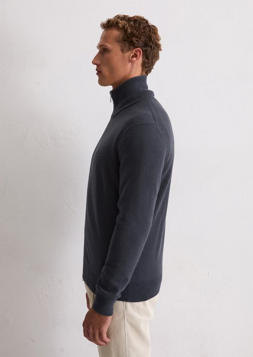 Zipper cardigan regular — Dark Navy