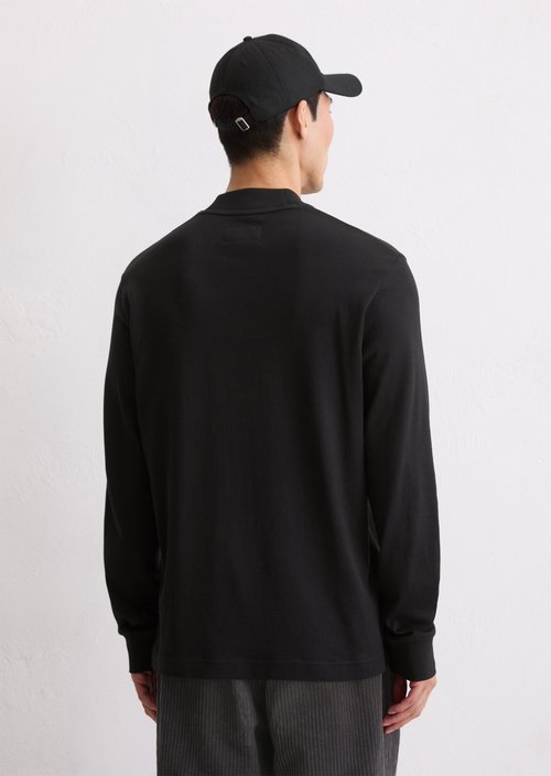 DfC stand-up collar longsleeve regular — Black