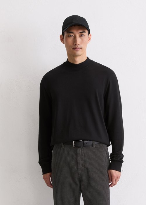 DfC stand-up collar longsleeve regular — Black
